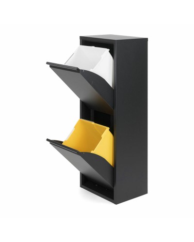 Jobgar Black Waste Sorting Bin with 2 Drawers, Waste Organizing
