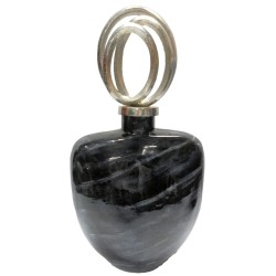 DKD Home Decor Vase Crystal Silver Black 28x14x48cm, Elegant and Modern for Interiors

