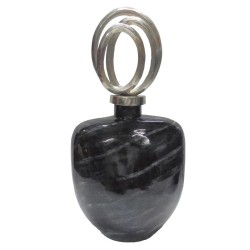 'Modern Black Silver-plated Crystal Vase by DKD Home Decor (23 x 13 x 41 cm)'
