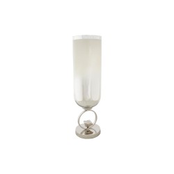 DKD Home Decor Champagner-Kristallvase | Elegant aus Aluminium | Perfekt für Blumensträuße und Gestecke (15x15x56 cm)
