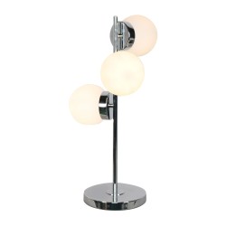Lampe de table DKD Home Decor en cristal argenté et métal blanc, 23 x 23 x 49 cm, 220 V, 50 W
