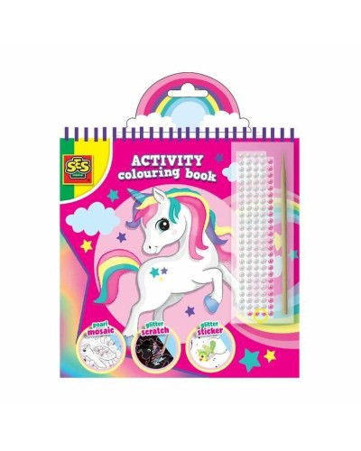 SES Creative Activity: 3-in-1 Mal-, Zeichen- und Stickerbuch
