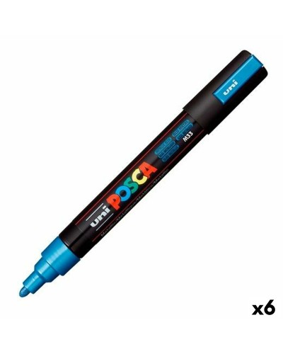 Markeerstiften POSCA PC-5M Blauw (6 Stuks)
