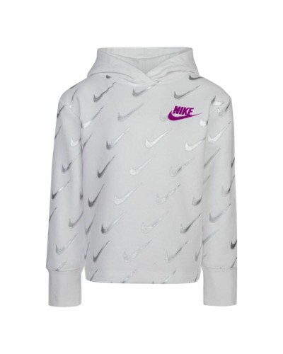 Nike Sweat Enfant Imprimé Molletonné Blanc - Chaud et Confortable
