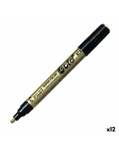 Permanente markeerstift Pilot Gouden (12 Stuks)