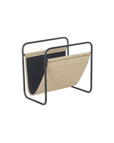 DKD Home Decor Portariviste in Metallo Nero Naturale, 39 x 26 x 36 cm