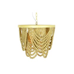 DKD Home Decor Chandelier, Brown Yellow, 50W, MDF Wood, Indoor Lighting, 35 x 35 x 95 cm
