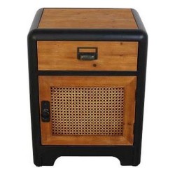 DKD Home Decor Nachttisch aus Tannenholz und Metall, 48 x 40 x 62 cm, Ideal für Schlafzimmer
