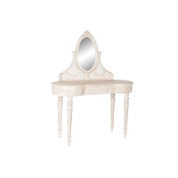 DKD Home Decor Dressing Table: Elegant White Beige with Mango Wood and MDF
