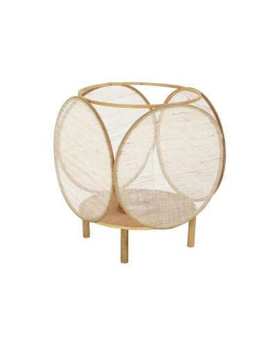 Lanterna Orientale DKD Home Decor in Bambù e Cristallo Naturale, 42x42x55cm