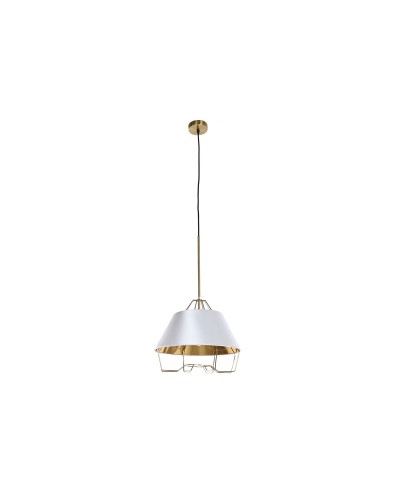 Plafondlamp DKD Home Decor Wit Gouden PVC Metaal 50 W 38 x 38 x 32 cm