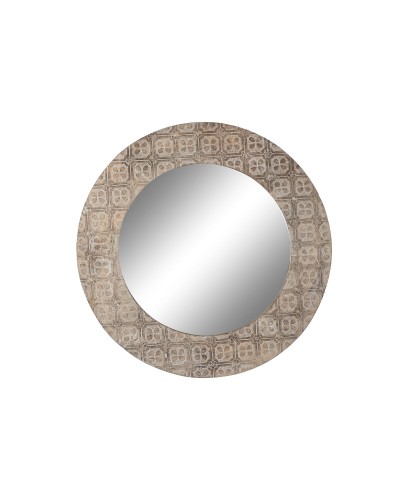 Specchio da parete DKD Home Decor 76x76cm, Mandala in cristallo, cornici in legno di mango indiano e MDF