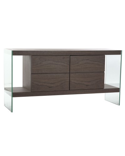 Dientafel DKD Home Decor Kristal Bruin Transparant Walnoot 160 x 45 x 80 cm Hout MDF