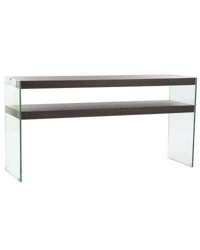 Console DKD Home Decor Bruin Transparant Kristal Walnoot Hout MDF 160 x 45 x 80 cm