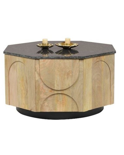 Tavolino da Caffè DKD Home Decor in Marmo e Legno di Mango 80x80x45 cm