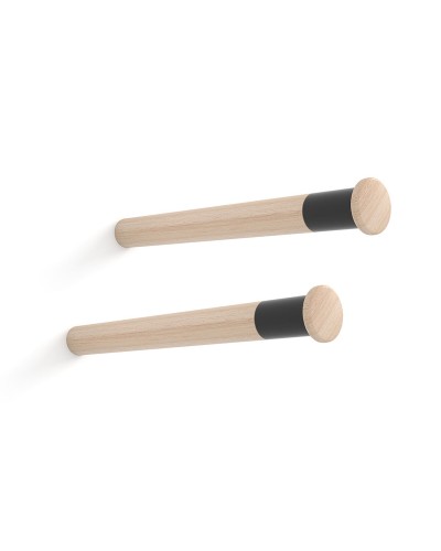 Rei M390 Wall Mounted Bike Rack, 2 Units, Ø 3.8 cm x 39 cm, Beech Wood
