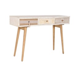 DKD Entrance Unit in Natural White Wood with Mirror and 3 Drawers
