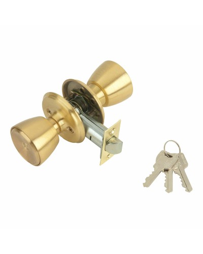 Serratura per porta esterna MCM con pomello e cilindro, argento, 70 mm