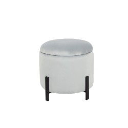 Reposapiés DKD Home Decor | Metal Gris/Poliéster | Salón y Dormitorio | 42x42x42 cm
