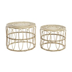 DKD Home Decor Nesting Tables for Living Room, Brown, 50x50x40cm and 50x50x41.5cm, Set of 2
