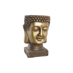 DKD Home Decor Vase aus Fiberglas mit Goldauflage, Buddha Orientalisch (25x25x36 cm)

