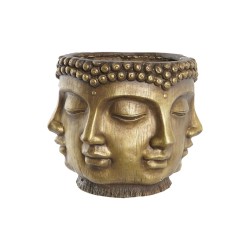 Vase Bouddha en bois de magnésium doré DKD Home Decor, 34 x 34 x 30 cm, pour décorations orientales
