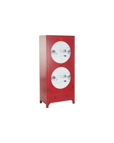 Kaappi DKD Home Decor 85,5 x 50,5 x 186,2 cm Kuusi Punainen Puu MDF