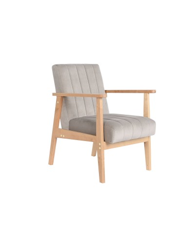 Fauteuil DKD Home Decor, Naturel Gris Beige, 63 x 68 x 81 cm, Cadre en Pin
