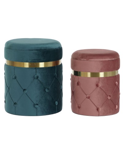 Pouf DKD Home Decor: Pouf aus Polyester Samt 36 x 36 x 44 cm
