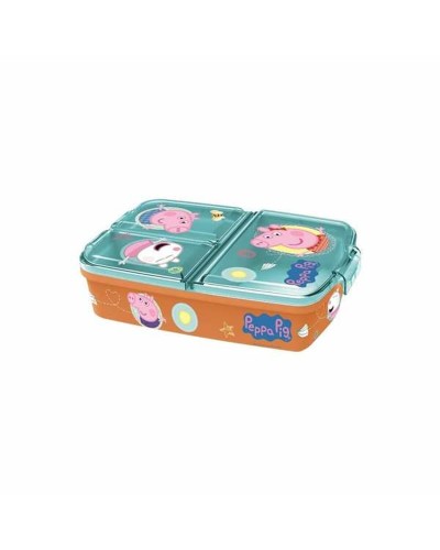 Lunchtrommel met Compartimenten Peppa Pig    Polypropyleen 19,5 x 16,5 x 6,7 cm 17 x 14 x 7 cm