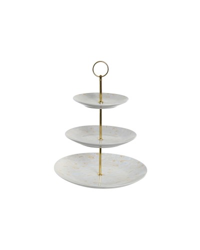 Fruit bowl DKD Home Decor 27 cm, Porcelain Blue Pink and Metal
