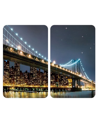 Wenko Brooklyn Bridge Schneidebrett aus gehärtetem Glas 30 x 52 cm (2er-Set)

