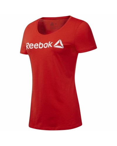 T-shirt med kortärm Dam Reebok Scoop Neck Röd