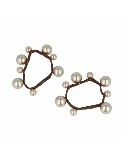 Inka Haargummis mit Perlen - 2er Set - Modeaccessoires
