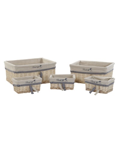 Baskets for Organization DKD Home Decor: Set of 5, 48 x 38 x 13 cm, Polyester Spirals
