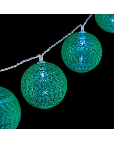 LED-Lichterkette Grün mit 5 cm Kugeln und 2 m Kabel für festliche Dekorationen
