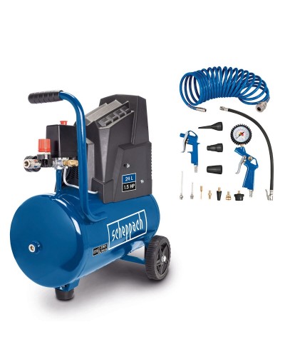 Compresor de Aire Scheppach HC300 1100W, 8 bar, Tanque de 24L
