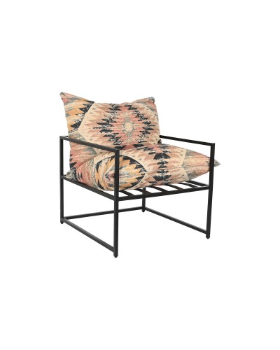 Sillón DKD Home Decor Negro, 70x75x85 cm, Metal Multicolor
