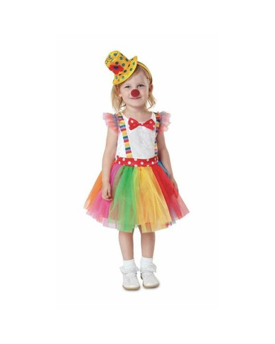 Girls Clown Costume Colorful Tutu - Carnival Disguise
