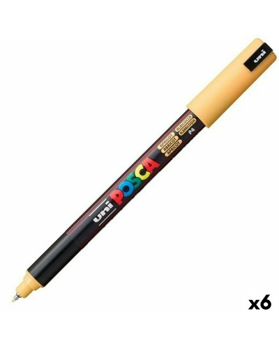 POSCA PC-1MR Marker Aprikose, 6er-Set Mittlere Spitze für Lebendige und Dauerhafte Farben
