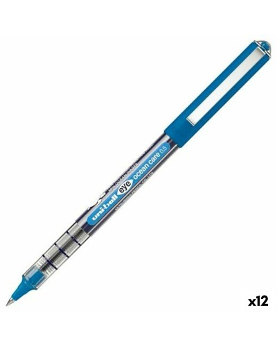 Penna a Inchiostro Liquido Uni-Ball Eye Ocean Care, Azzurro, Punta 0,5 mm (Confezione da 12)