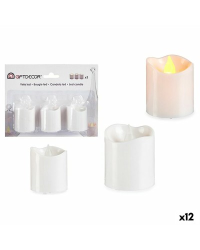 Bougies parfumées blanches, 3,7 x 3,7 x 5 cm (lot de 12) pour aromathérapie et décoration intérieure.
