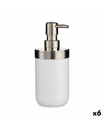 Distributeur de Savon, Argent Blanc, Plastique, 350ml, Lot de 6
