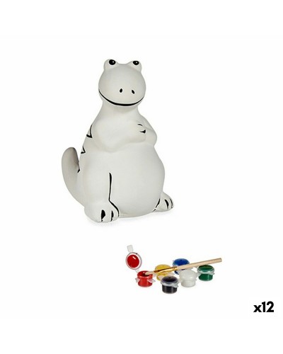 Spaarpot die je kunt verven Dinosaurus 8,5 x 13,2 x 11 cm Keramisch (12 Stuks)