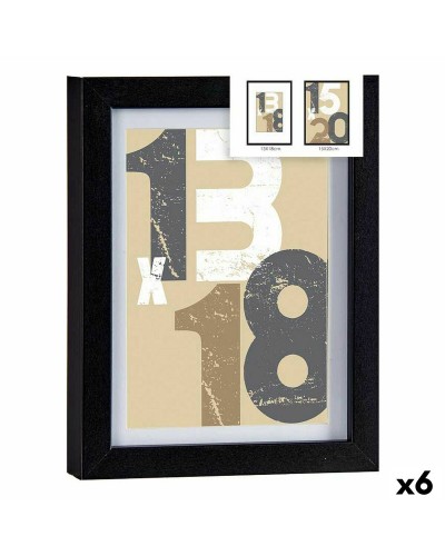 Fotoram 18 x 23 x 2,5 cm Svart Glas Trä MDF (6 antal)