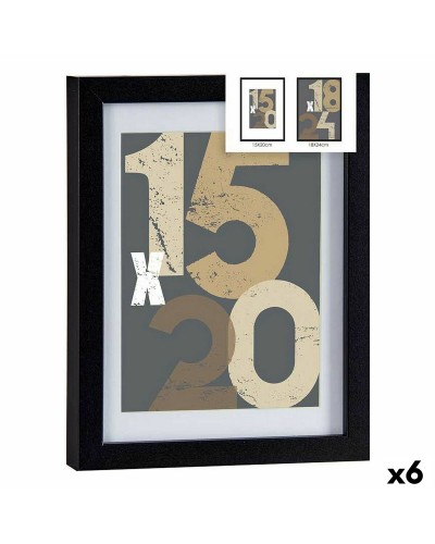 Fotolijsten 20,5 x 2,5 x 26,5 cm Zwart Glas Hout MDF (6 Stuks)
