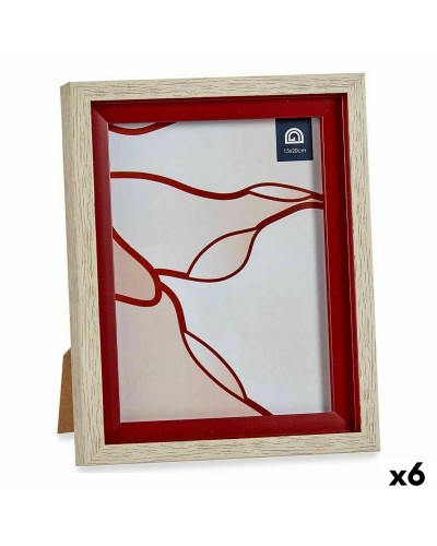 Cadre Photo en Bois Marron 18,8 x 24 cm avec Cristal Rouge, Ensemble de 6
