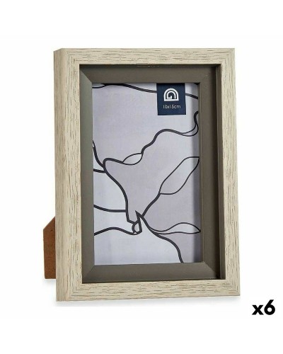 Cadre Photo 13,5x18,8cm Gris Beige Cristal Plastique (6pcs)
