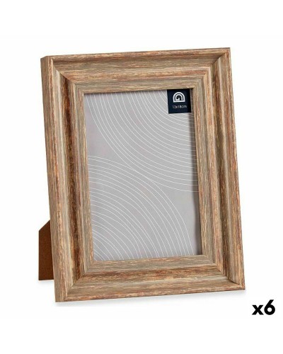 Fotoram 19 x 2 x 24 cm Glas Trä Brun Koppar Plast (6 antal)