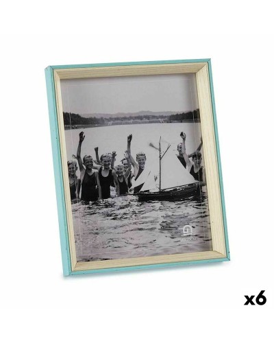 Paramount Fotorahmen aus blauem und weißem Kristall, 3x27x22 cm, MDF-Holz
